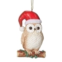 Roman Holidays 136515 Owl In Santa Hat Ornament