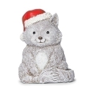 Roman Holidays 136594N Fox Pudgy Pal In Santa Hat Statue