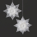 Roman Holidays 136621N Clear Snowflake Ornaments Set of 2