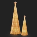 Roman Holidays 136718N 2 Piece Set Lighted Gold Glitter Trees