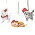 Roman Holidays 137020N Cats In Santa Hats Set of 3 Ornaments