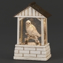 Roman Holidays 137031 Lighted Barn with Owl Holly On Branch