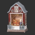 Roman Holidays 137047 Lighted Swirl Santa Feeding Reindeer in Barn