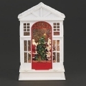 Roman Holidays 137051 Lighted Swirl 2 Story House with Santa Scene