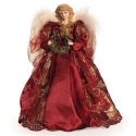 Roman Holidays 137082 Burgundy Angel Treetopper With Gold Accents