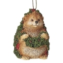 Roman Holidays 137111 Hedgehog Holding Holly Ornament