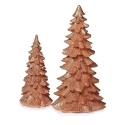 Roman Holidays 137128N Set of 2 Orange Glitter Trees