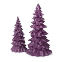 Roman Holidays 137129N Set of 2 Purple Glitter Trees