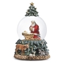 Roman Holidays 137315N 100MM Muscial Rotating Dome Kneeling Santa By Tree