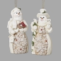 Roman Holidays 137318 Set of 2 Snowman Poinsettia Ornaments