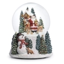 Roman Holidays 137322 100MM Musical Dome Animals and Santa Snowman Base