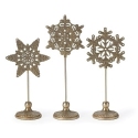 Roman Holidays 137330 Snowflakes On Pedestals 3 Piece Set