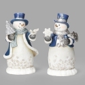 Roman Holidays 137357N Set of 2 Navy and White Snowmen Sparkle Figure