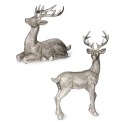 Roman Holidays 137390N Set of 2 Silver Deer Figurines