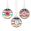 Roman Holidays 137407N Set of 3 Striped Vintage Ball Ornaments