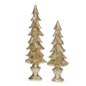 Roman Holidays 137412 Set of 2 Glitter Trees Gold On Base