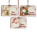 Roman Holidays 137428 Set of 3 Glass Envelope Ornaments