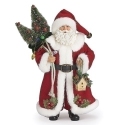 Roman Holidays 137433N Red Coat Santa 2 Trees And Bird House