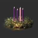 Roman Holidays 137613N Lighted Wreath Candle HolderPineSilver