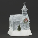 Roman Holidays 137617 Lighted Swirl Clear Church With Green Wreath And Tree