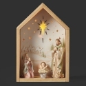 Roman Holidays 137627N Lighted Stable Framed Holy Family