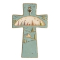 Roman Holidays 137638N Nativity Wall Cross Majolica Stoneware