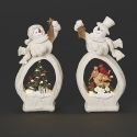 Roman Holidays 137653 Lighted Snowman and Cardinal Figurines Set of 2