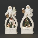 Roman Holidays 137657 Set of 2 Santa with Lighted Tree Scenes