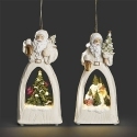 Roman Holidays 137658 Lighted Santa Ornaments Set of 2