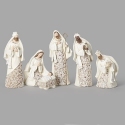 Roman Holidays 137662N 6 Piece Set Nativity Poinsetta Pattern