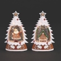 Roman Holidays 137721N Lighted Shimmer Gingerbread Trees Set of 2