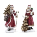 Roman Holidays 137775 Set of 2 Santa with Gold Tree Peace Ribbon and Dove Figures