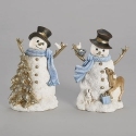 Roman Holidays 137785N Set of 2 Snowmen with Blue Hats Figurines