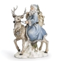 Roman Holidays 137789 Santa Riding Gray Deer Blue Suit Figurine