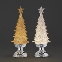 Roman Holidays 137817N Lighted Glitter Tree Set of 2 Gold Silver