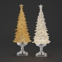 Roman Holidays 137818N Lighted Glitter Tree Set of 2 Silver and Gold