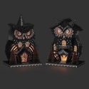 Roman Holidays 137835 Set of 2 Lighted Owlhouse In Orange And Black