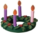 Roman Holidays 34239 Fabric Advent Wreath with Hook and Loop Candles