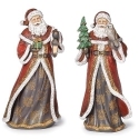 Roman Holidays 633499 Set of 2 Santa With Gold And Berry Accents