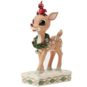 Jim Shore Rudolph Reindeer 6017192N Woodland Rudolph with Cardinal Figurine