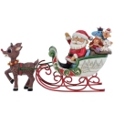 Jim Shore Rudolph Reindeer 6017194N Rudolph and Santa in Sled Figurine