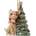 Jim Shore Rudolph Reindeer 6017425N Woodland Rudolph with Tree Ornament